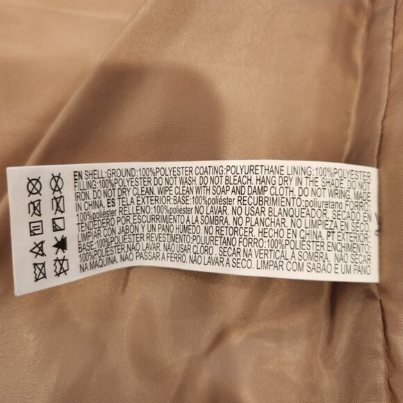 BNWT Forever 21 Tan Vegan Faux Leather Puffer Vest Womens Oversized M - Picture 9 of 9